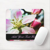 Apple Blossom Flower custom text Mousepad Muismat (Met muis)