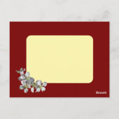 Apple Blossom on Deep Red Named and Aged Birthday Briefkaart (Achterkant)