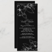 Apple Blossom op Black Bridal Shower Invitation Kaart (Voorkant / Achterkant)