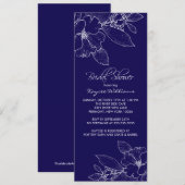 Apple Blossom op Blue Bridal Shower Invitation Kaart (Voorkant / Achterkant)
