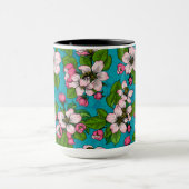 Apple blossom op turquoise mok (Midden)