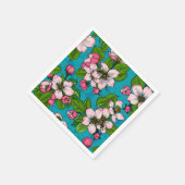 Apple blossom op turquoise servet (Hoek)
