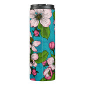 Apple blossom op turquoise thermosbeker (Achterkant)