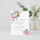 Apple Blossom Party-uitnodiging Briefkaart (Staand voorkant)