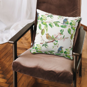 Apple Blossom Spring Birds Pattern Kussen