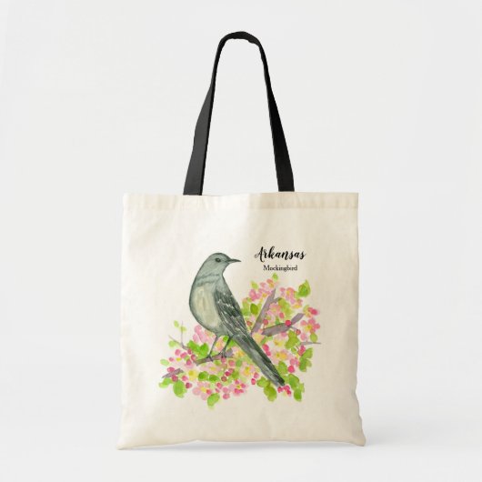 Apple Blossom Spring Tree Mockingbird Tote Bag (Voorkant)