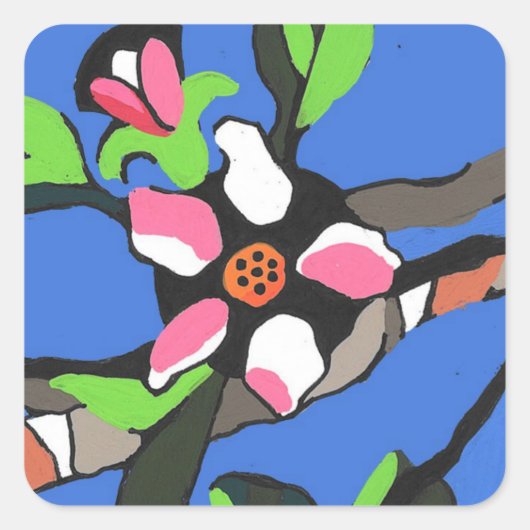 Apple Blossom Stickerr Vierkante Sticker (Voorkant)