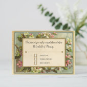  Apple Blossom, Tea Sined Typografie RSVP Kaartje (Staand voorkant)