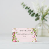 Apple Blossom Tree Wreater Diaper Raffle Visitekaartje (Staand voorkant)