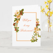 Apple Blossom Waterverf Stems Bridesmaid Kaart (Gele Bloem)