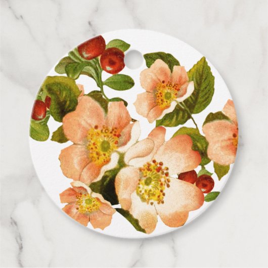 Apple Blossom Waterverf Stems Wedding Bedankjes Labels (Voorkant)