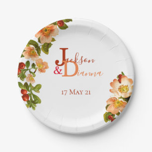 Apple Blossom Waterverf Stems Wedding Papieren Bordje