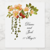Apple Blossom Waterverf Stems Wedding Wijn Etiket (Enkel label)