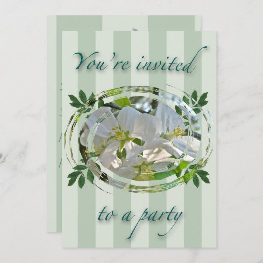 Apple Blossoms Feestuitnodiging Kaart (Voorkant / Achterkant)