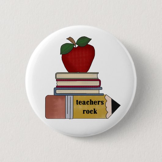 Apple, Boeken, Potcil Teachers Rock Ronde Button 5,7 Cm (Voorkant)