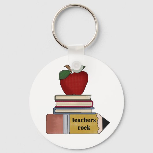 Apple, Boeken, Potcil Teachers Rock Sleutelhanger (Voorkant)