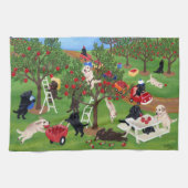 Apple Boerderij Labradors schilderen Theedoek (Horizontaal)