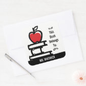 Apple Book Bord Naam toevoegen Vierkante Sticker (Envelop)