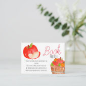 Apple book request baby shower card insert informatiekaartje (Staand voorkant)