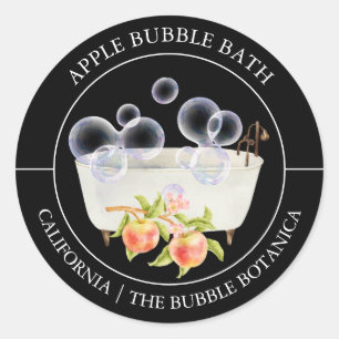 Apple Bubble Bath-label Ronde Sticker