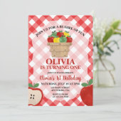 Apple Bushel of Fun 1er Anniversaire Invitation (Debout devant)