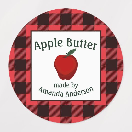 Apple Butter Inblikken Behoudt Plaid C Etiket Labels (Design 2)