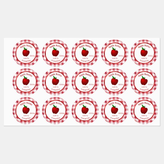 Apple Butter Personalized Canning Labels (Vel)