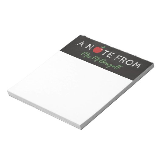 Apple Chalkboard A Note van leraar Notitieblok (Gedraaid)