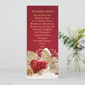 Apple Christmas Gold Snowflakes Menu Mariage (Debout devant)