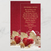 Apple Christmas Gold Snowflakes Menu Mariage (Devant / Derrière)