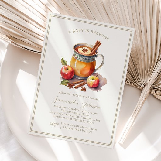  Apple Cider Autumn Baby shower Kaart