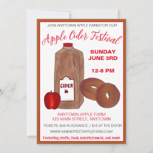 Apple Cider Festival Orchard Donuts Autumn Harvest Kaart