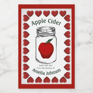 Apple Cider gemaakt met liefdesproduct 2"x3" Voedselcontainer Etiket