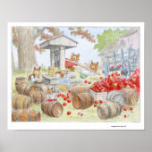 Apple Cider Harvesting Mice Print door Wallace Tri (Voorkant)
