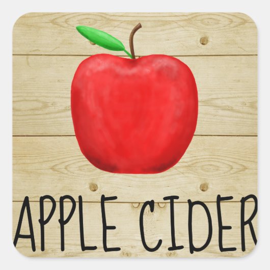 Apple Cider Red Apple Vierkante Sticker (Voorkant)