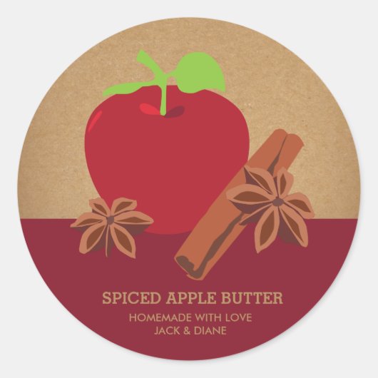 Apple Cinnamon Anise zelfgemaakt Ronde Sticker (Voorkant)