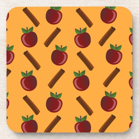 Apple Cinnamon Pattern Bier Onderzetter (Voorkant)