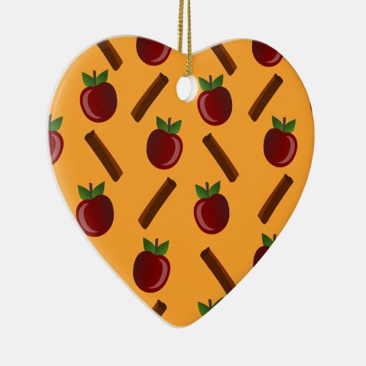 Apple Cinnamon Pattern Keramisch Ornament (Rechts)