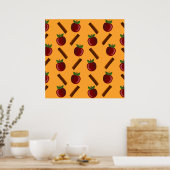 Apple Cinnamon Pattern Poster (Keuken)
