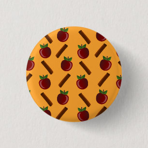 Apple Cinnamon Pattern Ronde Button 3,2 Cm