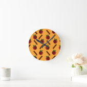 Apple Cinnamon Pattern Ronde Klok (Huis)