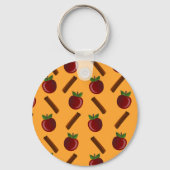 Apple Cinnamon Pattern Sleutelhanger (Voorkant)