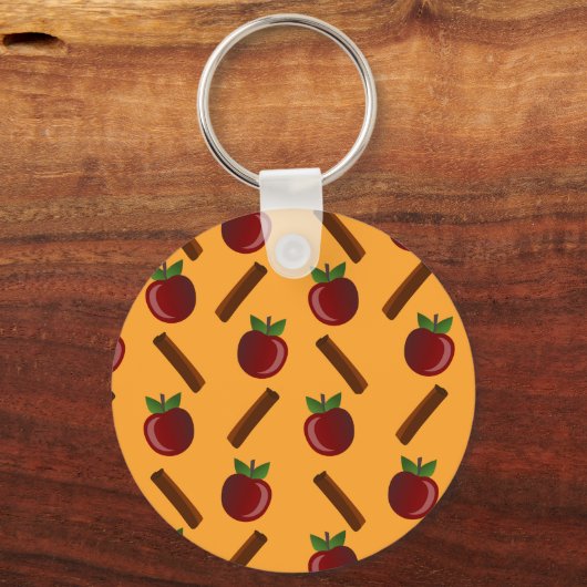 Apple Cinnamon Pattern Sleutelhanger (Achterkant)