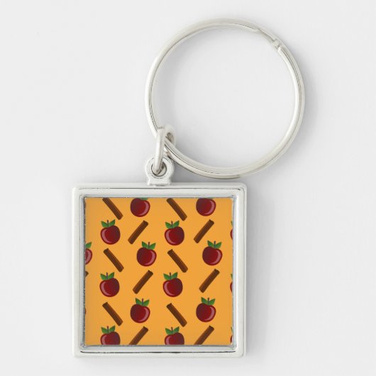 Apple Cinnamon Pattern Sleutelhanger (Voorkant)