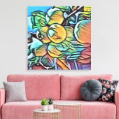 Apple clusterdoek met gloeiende waterverf stijl canvas afdruk (Insitu (Woonkamer))