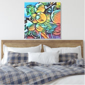 Apple clusterdoek met gloeiende waterverf stijl canvas afdruk (Insitu (Slaapkamer))