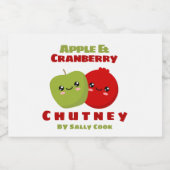 Apple & cranberry chutney voedselcontainer etiket (Enkel label)