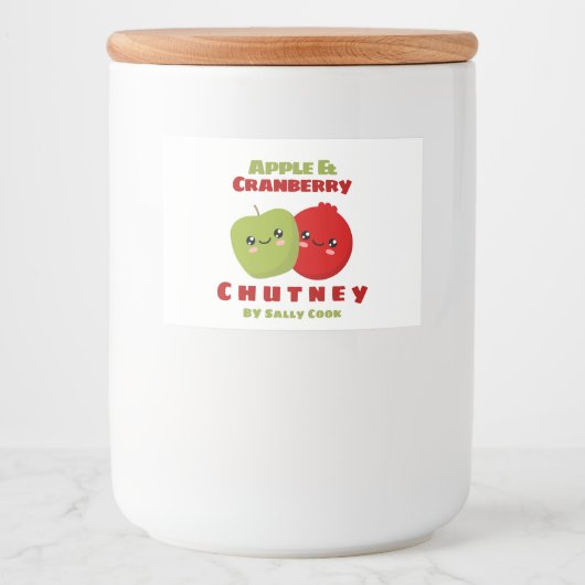 Apple & cranberry chutney voedselcontainer etiket (Voorkant)
