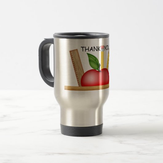 Apple Custom Travel Mug van de leraar Reisbeker (Voorkant links)