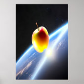 Apple dans l'espace | AI Art Poster (Devant)